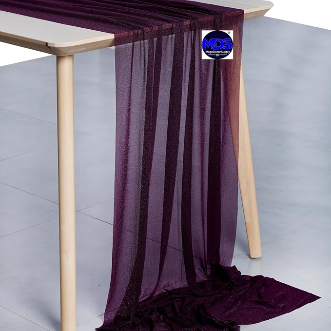 MDS 20 Pack 10ft Chiffon Table Runner 29 x 120 Inches Sheer Wedding Runner - Image 2