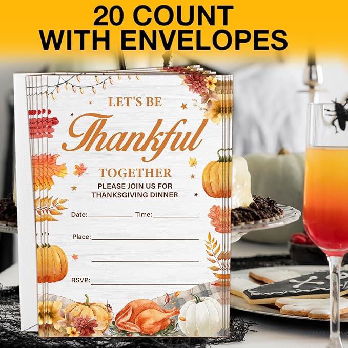 Thanksgiving Party Invitations, Fall Pumpkins Friendsgiving Thanksgiving Dinner - Image 4