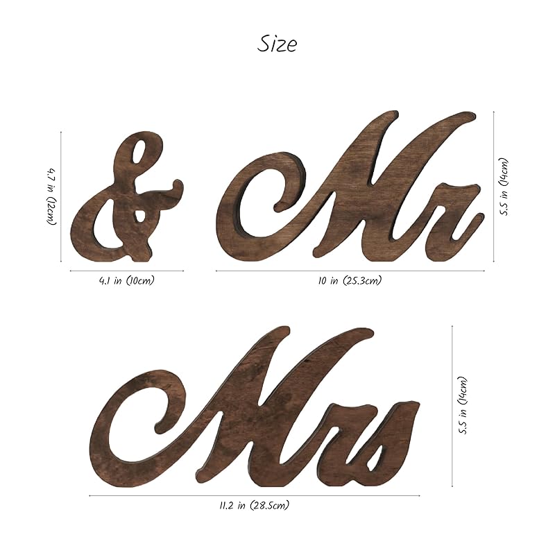 Mr and Mrs Sign for Wedding Table Decor, Mr & Mrs Wooden Signs, Rustic Wedding - Image 6