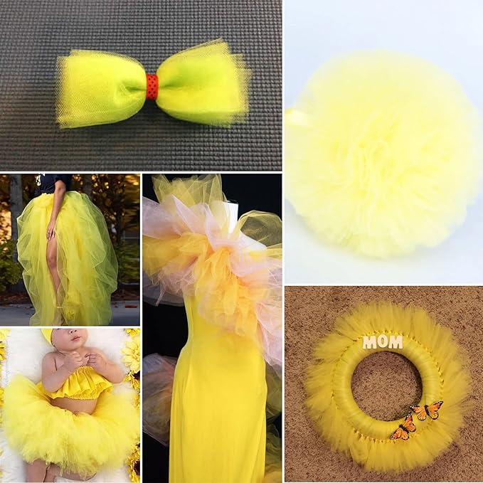 Yellow Tulle Fabric Rolls 54 Inch by 40 Yards Tulle Bolt Spool - Image 4
