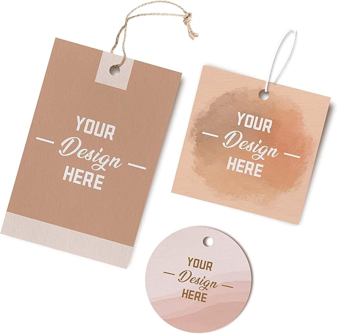 50-200 pcs Custom Hang Tags, Personalized Clothing Tags by TESFANS