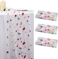 BINBE 3pcs Ivory Daisy Fall Table Runner Embroidery Gauze 10FT Florals Seasonal by BINBE