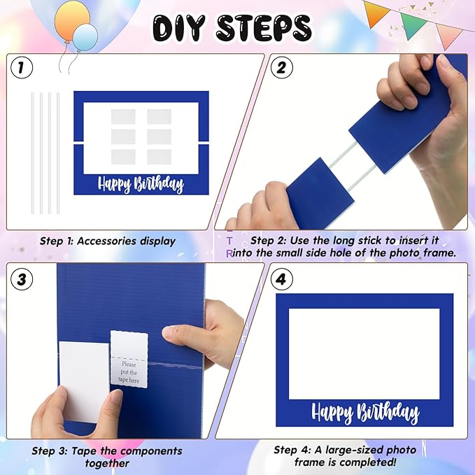 32 x 24 Inch Large Photo Booth Props Picture Frame Happy Birthday Party Frame - Image 3