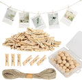 100 Pcs Wooden Clothespins for Photo Hanging Display, Mini Clothes Pins by Unknown