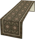Vintage Boho Floral Table Runner, Rustic Country Farmhouse Brown Bohemia Flower by Unknown