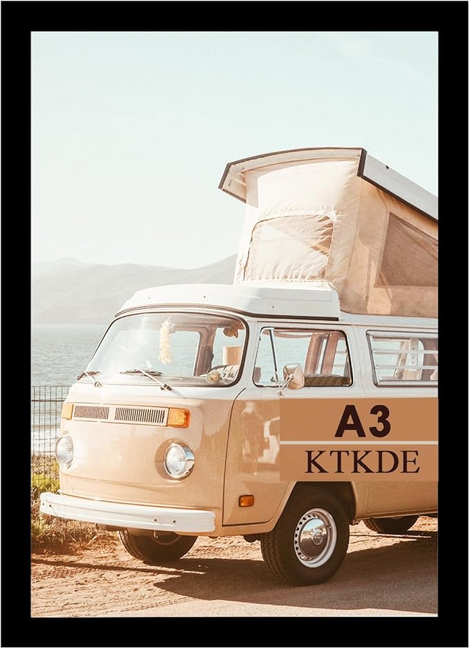 KTKDE A3 Poster Frame Black Woodgrain Picture Frame-11.7x16.5in Photo Frame by KTKDE