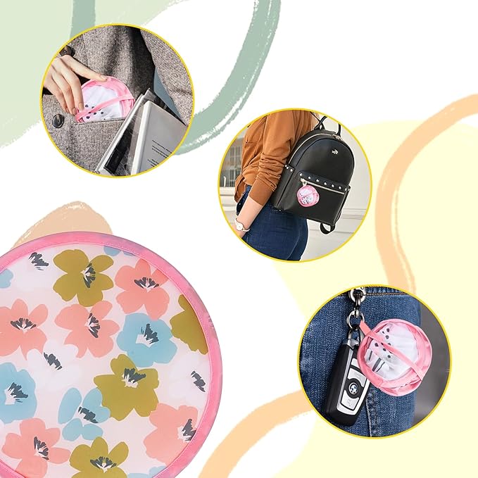 4 Styles Flower Round Foldable Hand Fan Japanese Foldable Fan Style Handheld - Image 5