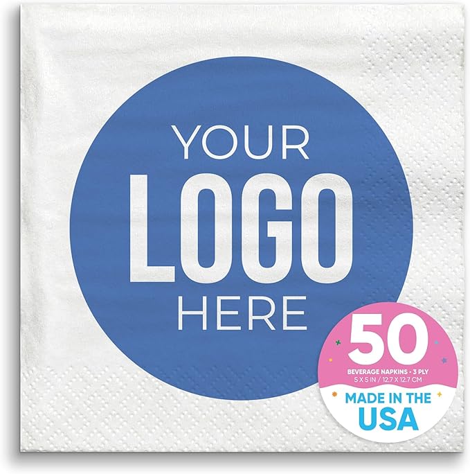 Big Dot of Happiness Custom Logo Party Napkins, Personalized Corporate Branded by BigDotofHappiness