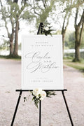 Welcome Wedding Sign Personalized, Elegnat Modern Wedding Sign Decorations by CENOVACY