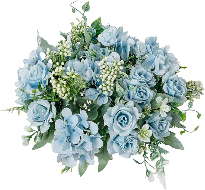 Artificial Flower 5 Branches Artificial Silk Fake Flowers Bouquet Small Roses by YoungJewl