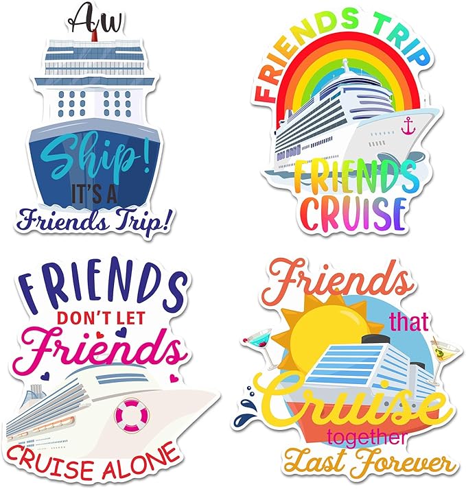 Hoteam 4 Pcs Friends Cruise Door Decorations Magnetic Large Friends Cruise Ship by Hoteam
