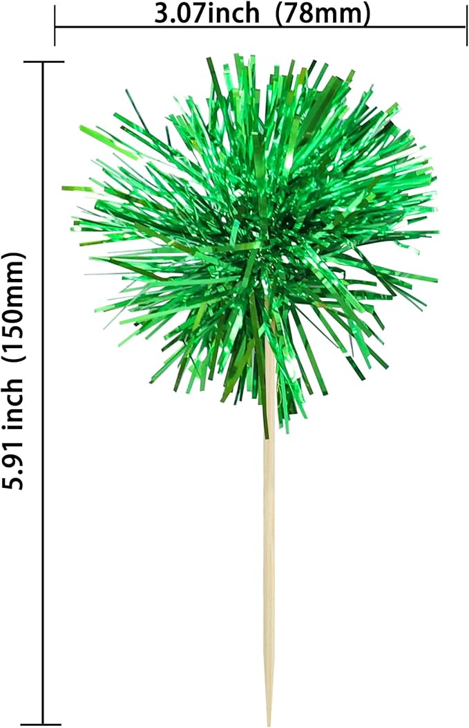 Ephlyn 30Pcs Foil Firework Cupcake Toppers Party Birthday Cake Toppers Supplies - Image 2