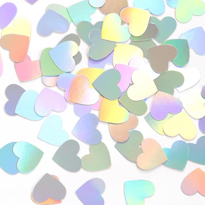 Iridescent-Disco Party-Decorations Heart Confetti - Image 7
