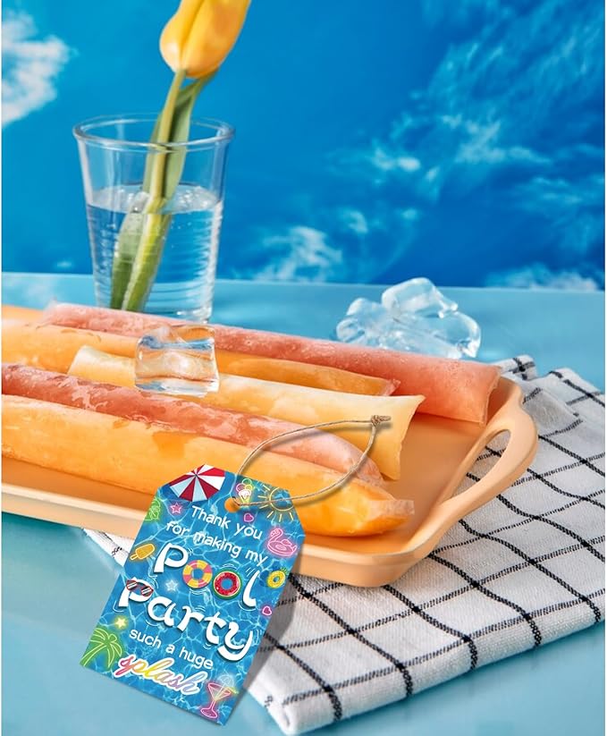 50pcs Pool Party Thank You Tags, Summer Beach Themed Gift Tags - Image 4