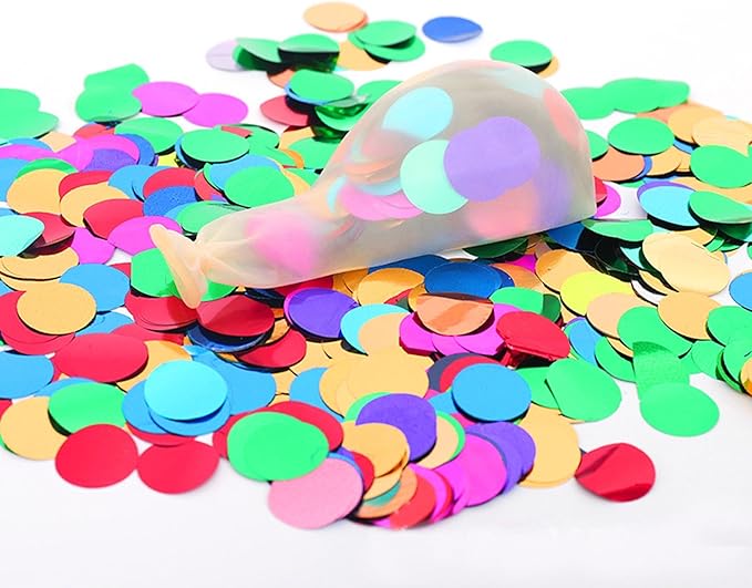 Multi Color Round Foil Confetti Beautiful Rainbow Metallic Table Confetti - Image 4