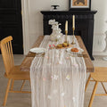 Romantic Artificial Floral Table Runner 10ft Gauze Tulle Lace Table Runner Set by Gzcvba
