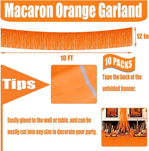10 Pack 10 Feet Foil Fringe Garland Metallic Tinsel Streamers Banner Wall - Image 2