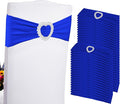 100PCS Spandex Stretch Royal Blue Chair Sashes Bows Universal Elastic Chair by Zrlljp