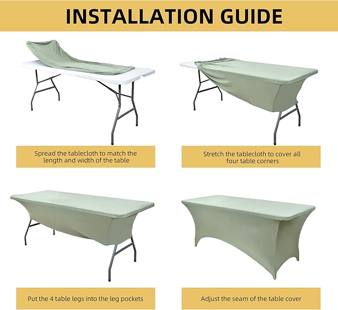 121 2-Pack 6ft Spandex Table Covers - Image 5