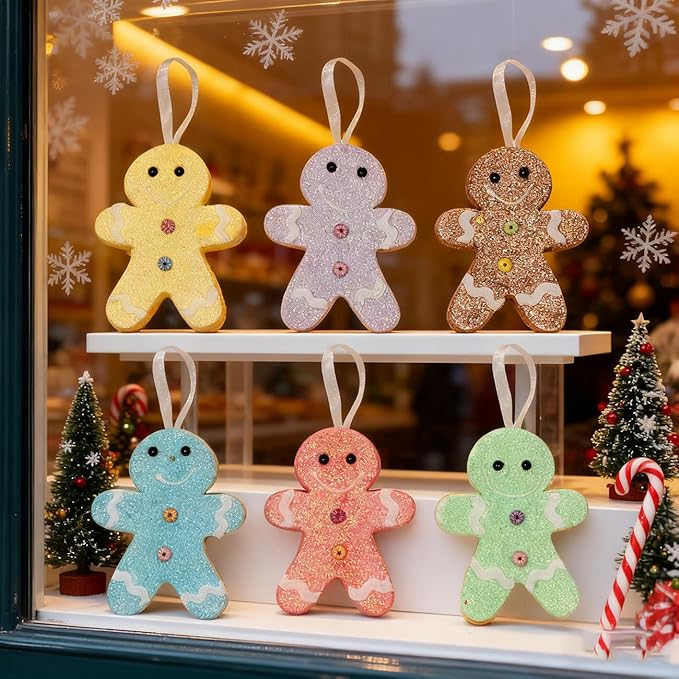 LANGXUN 6pcs Gingerbread Man Candy Land 2025 Xmas Party Suppiles Decoration - Image 6