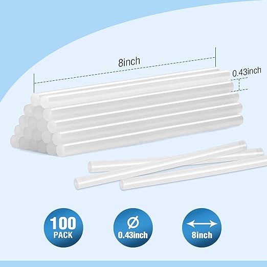 WORKPRO Full Size Hot Glue Sticks, 0.43x8 Inches, Compatible - Image 2