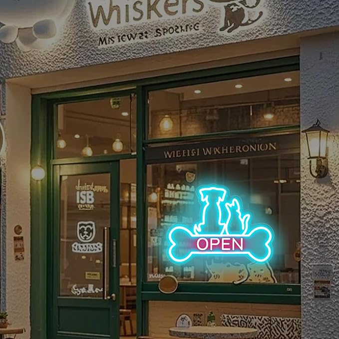 Pet Shop Open Neon Sign LED Dog And Cat Open Sign Bright Pet Grooming Salon - Image 8