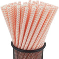YAOSHENG Premium Disposable Waves Striped Drinking Paper Straws, Pack 100 Pink by YAOSHENG