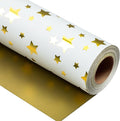 Burymento Gold Foil Five-Pointed Star Wrapping Paper, Reversible Gold Gift Wrap by BurymentoisaprofessionalwrappingpaperbrandThewrappingpaperismadeofkraftpaperpearlescentmatteglossyglitterbrushedlaserandothermaterialsdouble-sidedprintingbackcuttingandotherdetailsOriginalpatternscarefullymadewrappingpaperbrand