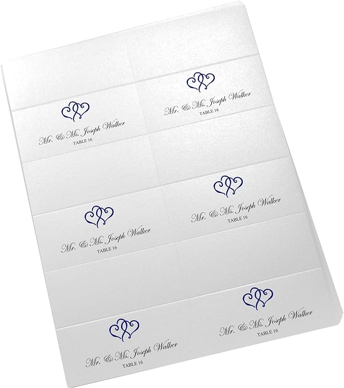 Linked Hearts Printable Place Cards, Laser & Inkjet Printers - Image 4