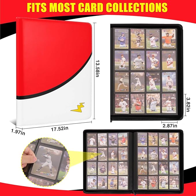 Premium 16-Card Binder 1000+ Card PU Cover Trading Card Album Compatible - Image 2