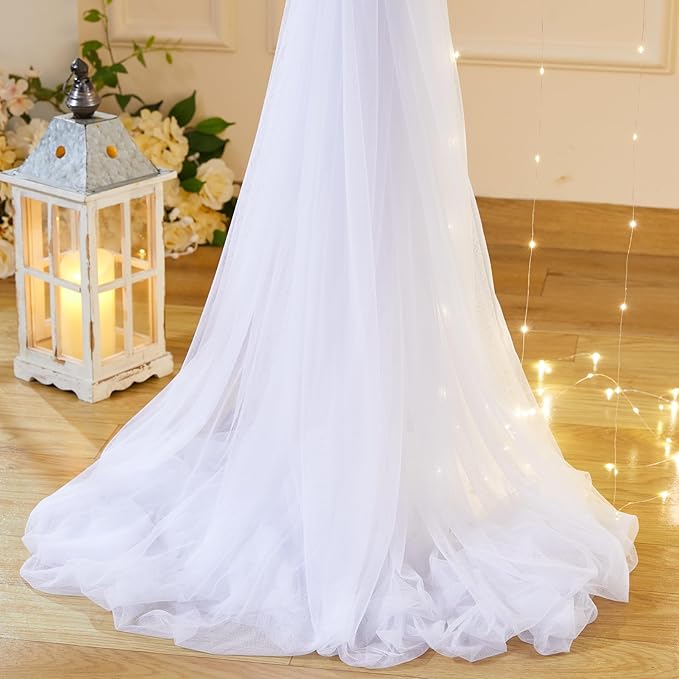 10x10ft White Tulle Backdrop Curtain - Image 7