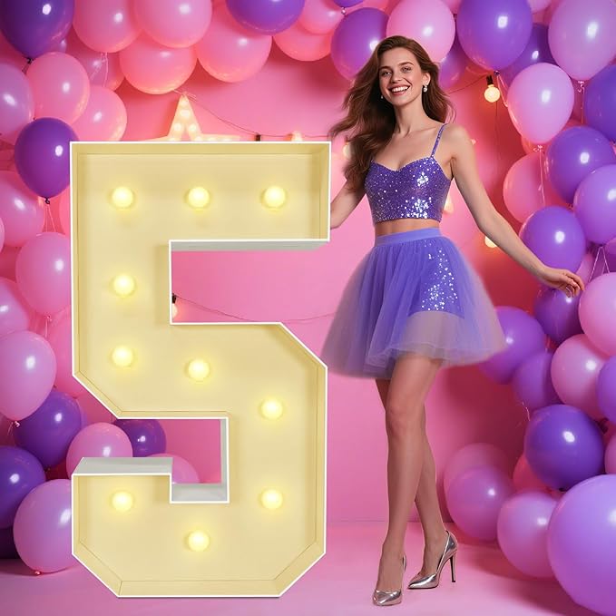 Marquee Light Up Numbers: 4FT Large Decorative Letters Signs by Unknown