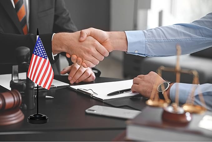 US American Deluxe Desk Table Flag Set Small Mini Miniature USA Table Desktop - Image 5