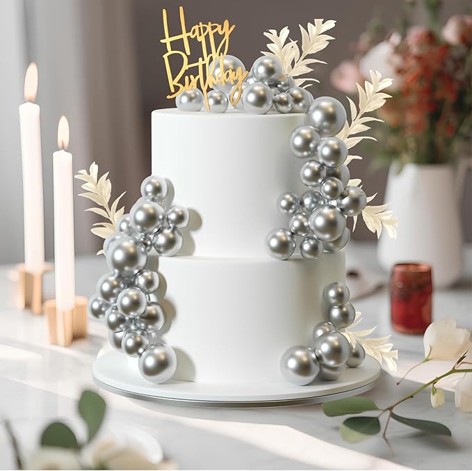 MIAHART Ball Cake Toppers Boho Grass Cake Topper Ball Cake Insert Decoration - Image 3