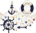 Marsui 11 Pcs Wooden Nautical Wall Decor Fishing Net Decoration, Include by Marsui