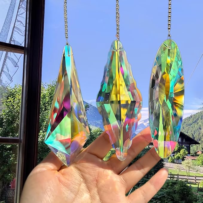 3PCS 5" Large Crystal Suncatcher Prisms by RREVOLEURT