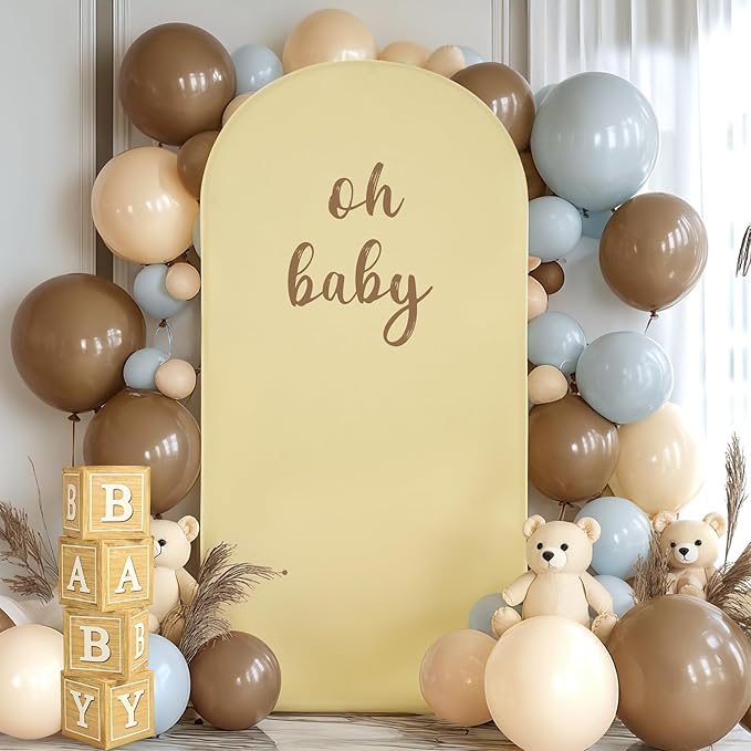 6FT Beige Arch Backdrop Cover by WishCare