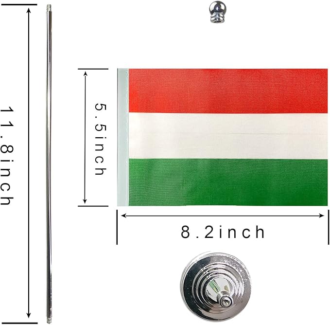 GentleGirl.USA Hungary Table Flags, Stick Small Mini Hungarians Flag Office - Image 2