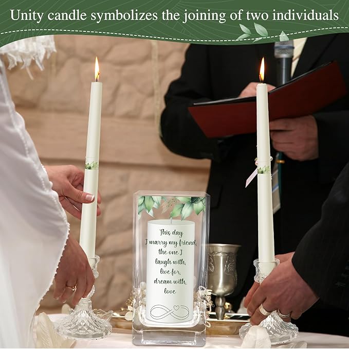 Unity Wedding Candles with Holder Wedding Ceremony Unity Candles Set Catholic - Image 4