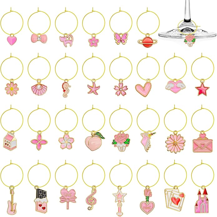30PCS Wine Glass Charms Identification Markers by Unknown