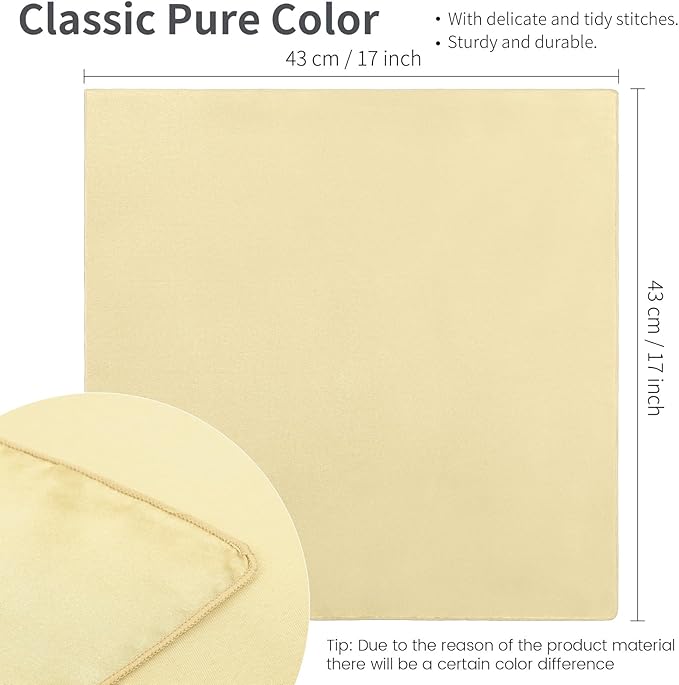 Aneco 16 Pack Square Satin Napkin Bright Silk Table Napkin Soft Smooth Fabric - Image 2