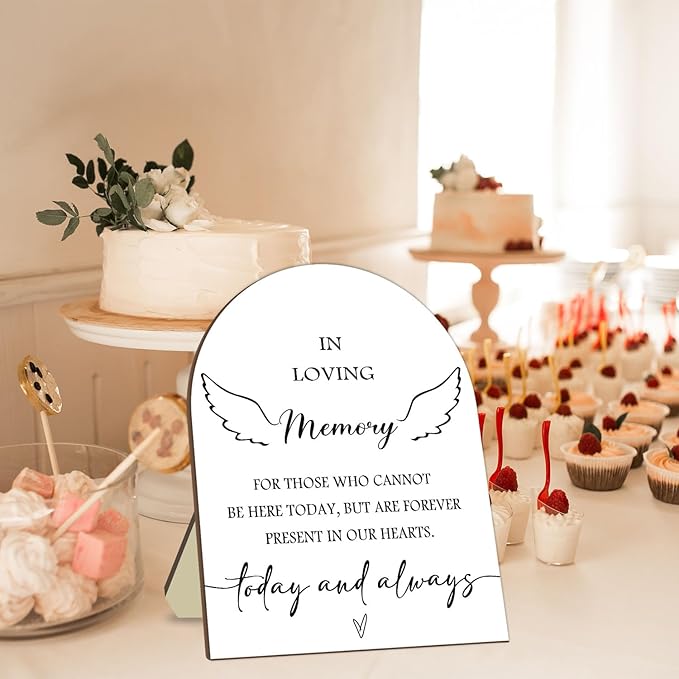 Memorial Table Sign for Bridal Shower, In Loving Memory Wooden Sign - Image 3