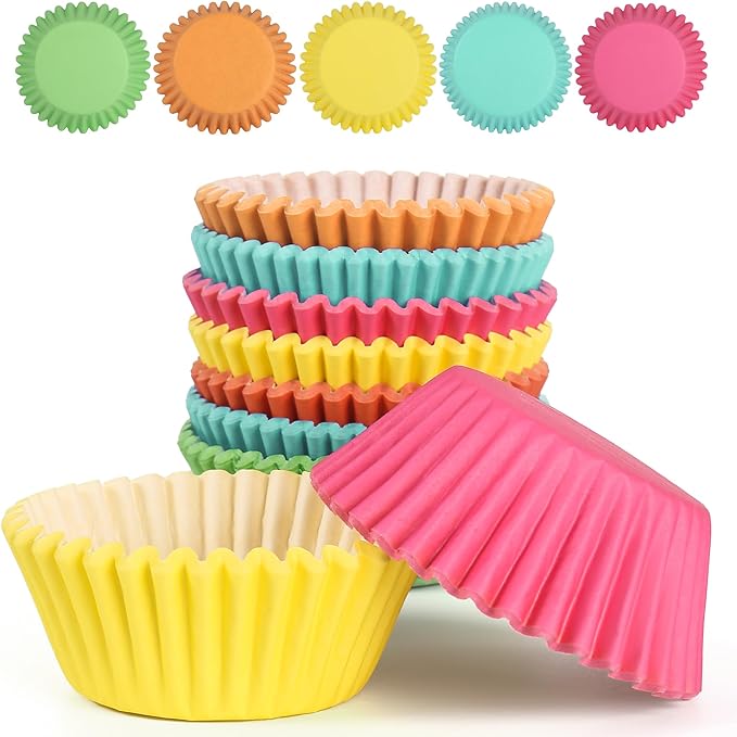 1.4 inch 1000-Count Mini Cupcake Liners Bright Colorful Muffin Baking Cups - Image 3