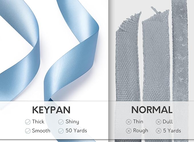 Blue Satin Ribbon 1-1/2 Inch x 50 Yards Double-Faced Ribbons - Image 4
