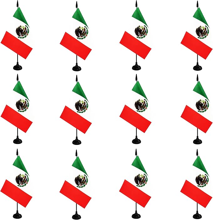 Mexico Desk Flag, 12 Pack Mexican Table Office Flag by Unknown
