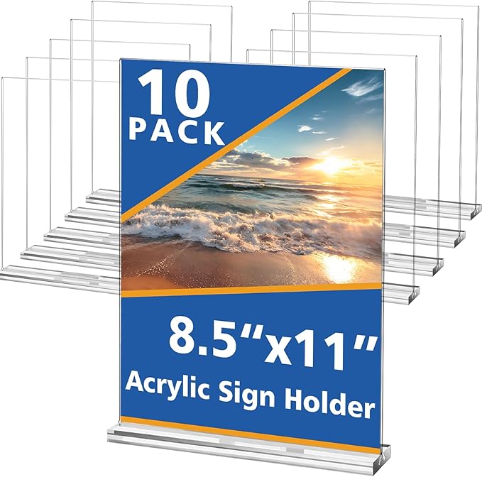 Acrylic Sign Holder, 10 Pack by Unknown