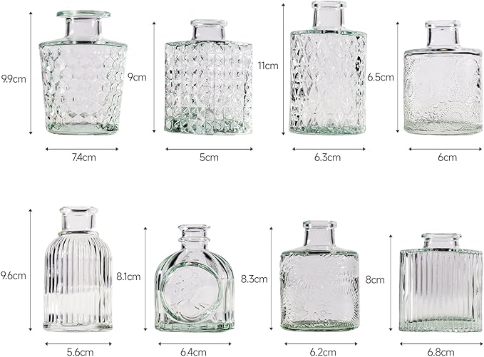 16 Pcs Flower Glass Bud Vases, Loose Transparent Flower Bud Vases, Mini Glass - Image 5