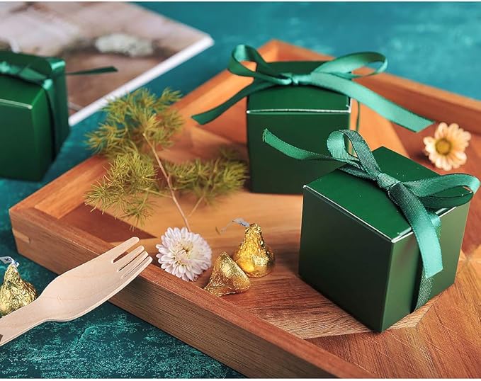 AWELL Dark Green Gift Candy Box Bulk 2x2x2 inches - Image 3
