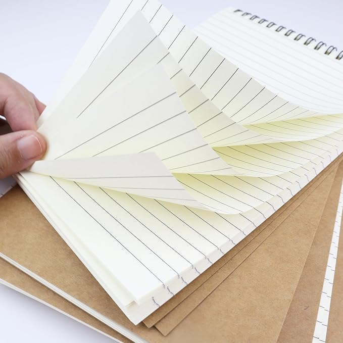4 Pcs Top Bound Spiral Notebook, 8.3 inch x 5.8 inch, 60 Sheet, 7mm College - Image 4