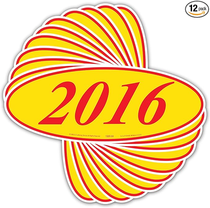 EZ-Line Oval Model Windshield Year Stickers by CarBowz